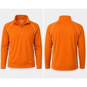 Sunice Pullover Mens LARGE Thermal 1/2 Zip Golf Outdoors Hiking ORANGE  S77012